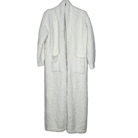 7 Veils Womens Ultra Soft Plush Bathrobe Sleepwear white cream US Small‎ - Picture 1 of 8